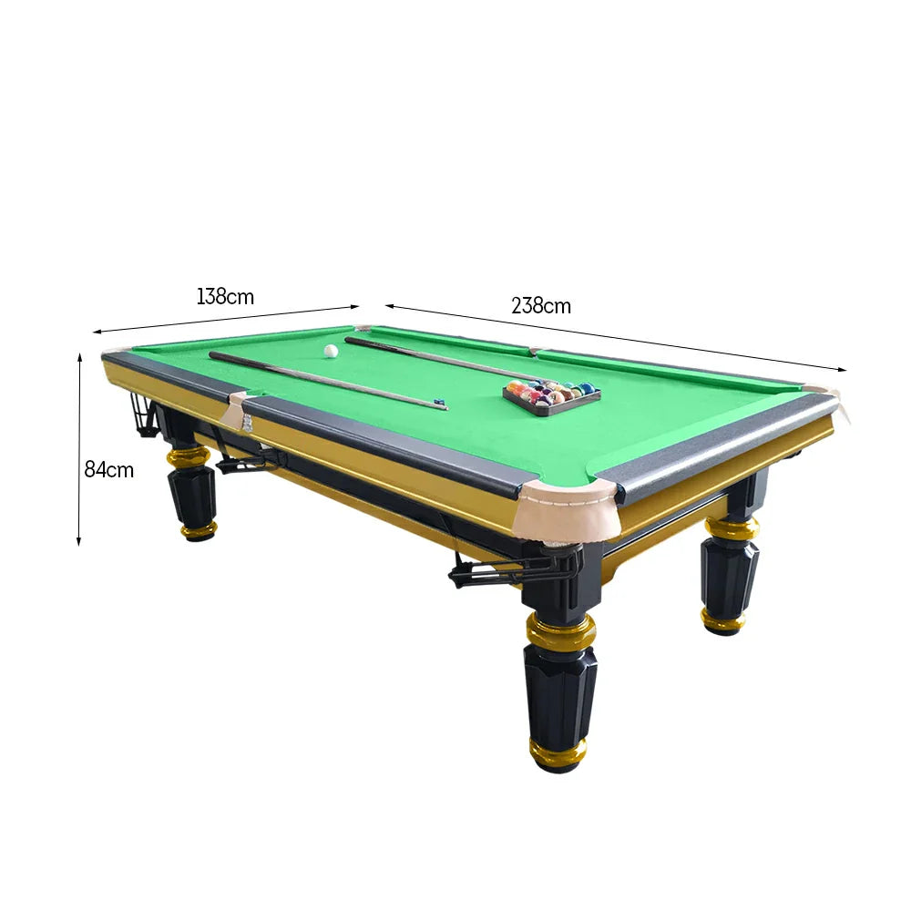 QUESLA 4cm Thickness Slate 7FT Wooden Handrail Luxury Pool Snooker Billiard Table with Elegant Brass Detailing