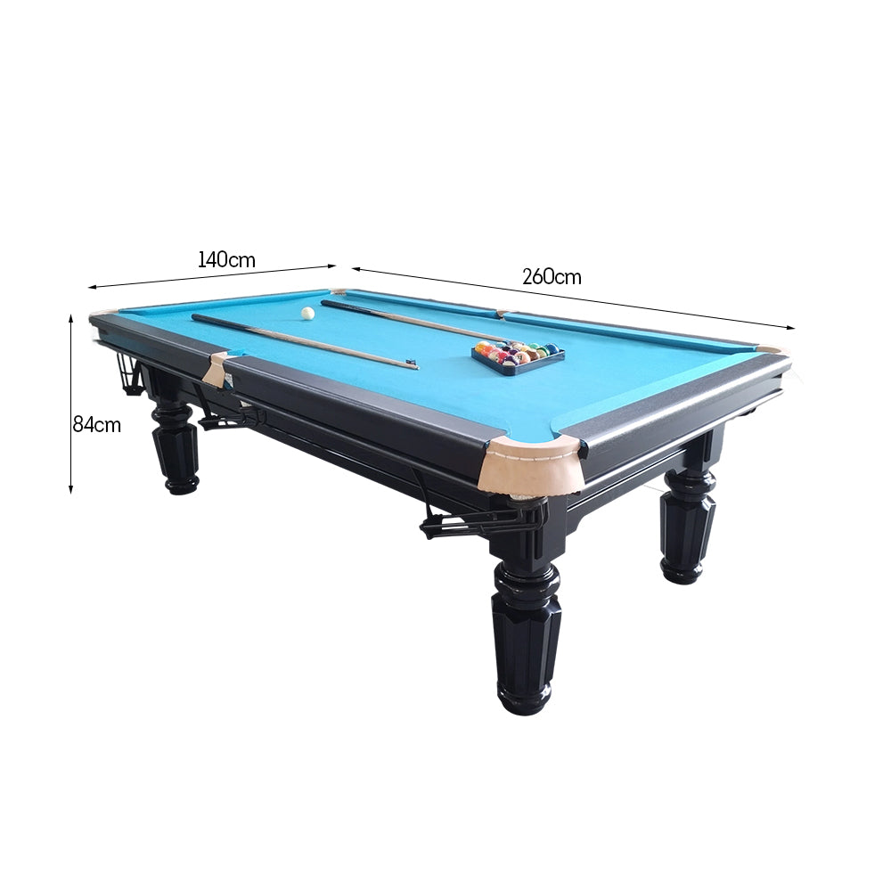 QUESLA 4.5cm Thickness Slate 8FT Steel Handrail Luxurious Pool Table