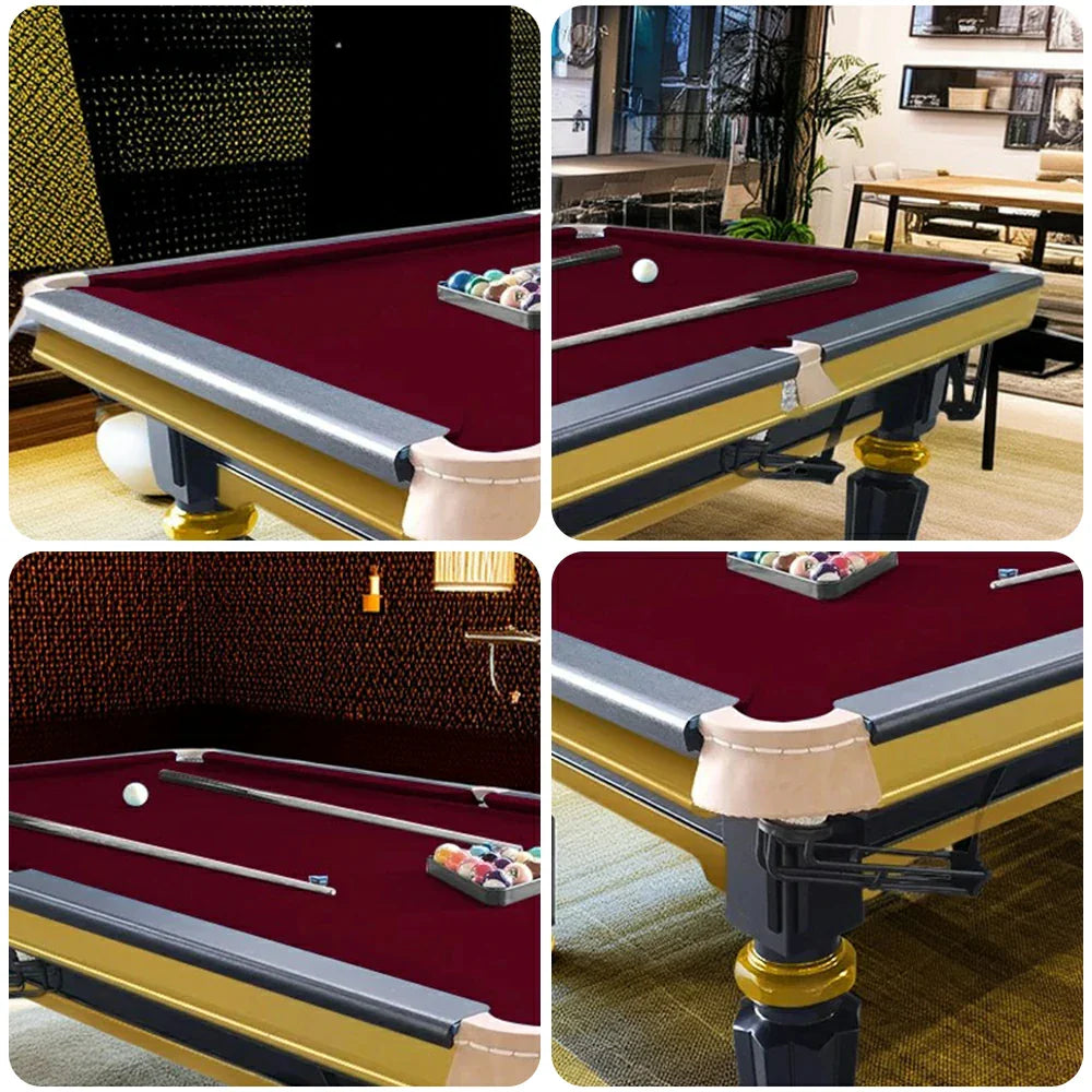 QUESLA 4.5cm Thickness Slate 8FT Steel Handrail Luxury Pool Snooker Billiard Table with Elegant Brass Detailing