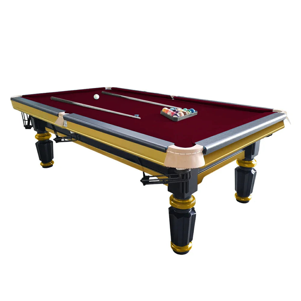 QUESLA 4cm Thickness Slate 7FT Wooden Handrail Luxury Pool Snooker Billiard Table with Elegant Brass Detailing