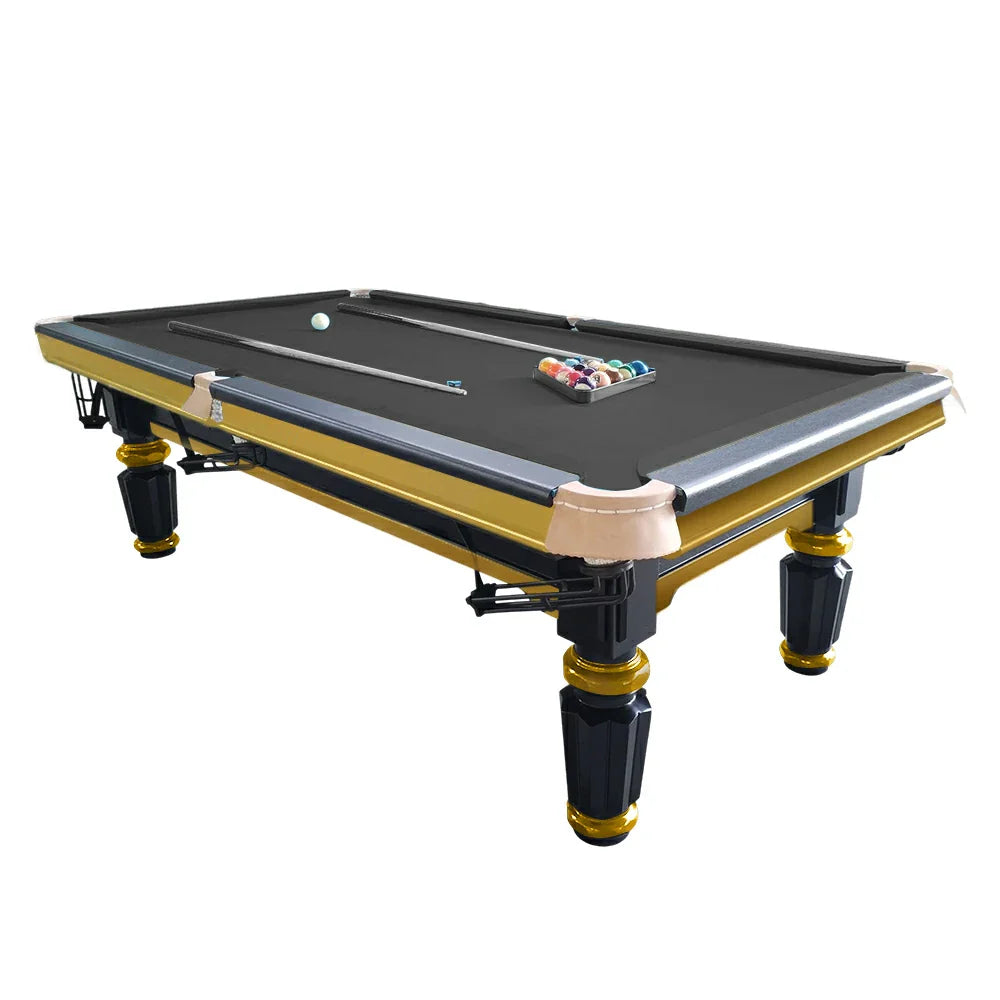 QUESLA 4cm Thickness Slate 7FT Wooden Handrail Luxury Pool Snooker Billiard Table with Elegant Brass Detailing