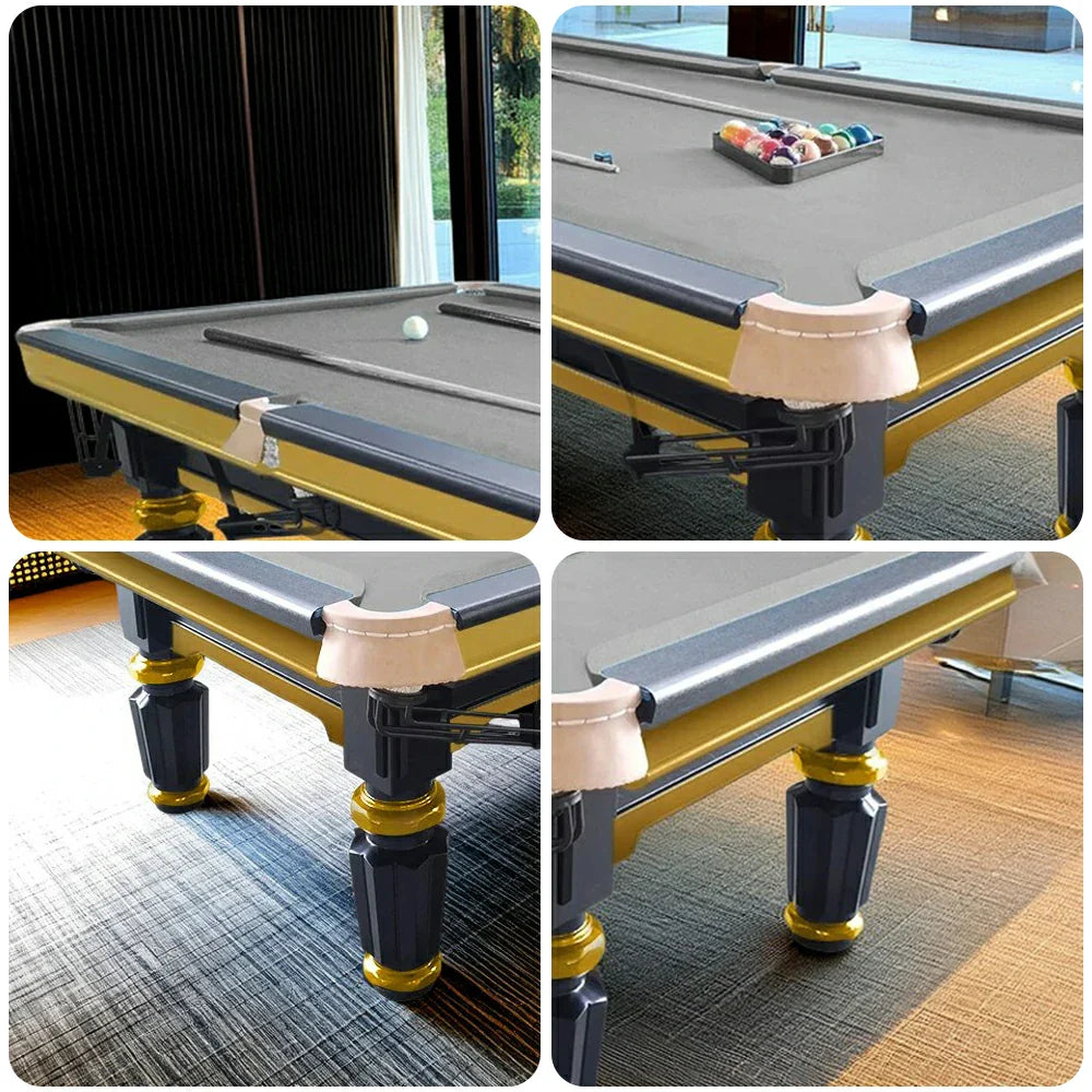 QUESLA 4.5cm Thickness Slate 8FT Steel Handrail Luxury Pool Snooker Billiard Table with Elegant Brass Detailing