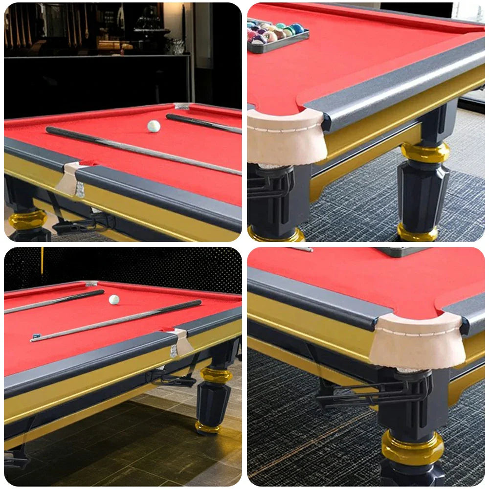 QUESLA 4.5cm Thickness Slate 8FT Steel Handrail Luxury Pool Snooker Billiard Table with Elegant Brass Detailing