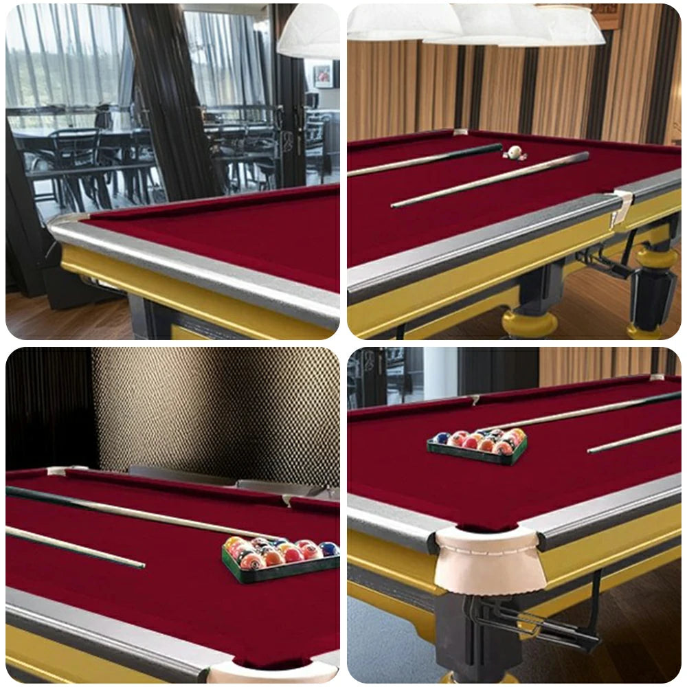 QUESLA 4.5cm Thickness Slate 9FT Steel Handrail Luxury Pool Snooker Billiard Table with Elegant Brass Detailing