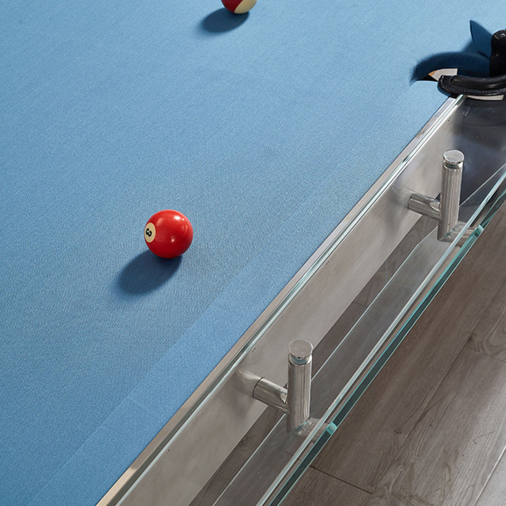 QUESLA L041 7/8/9FT Marble Top Billiard Table Transparent Tempered Glass Frame