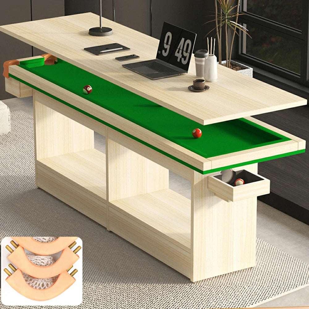 CUETIQ  2-IN-1 MDF Billiard Training Table/Dining Table Auto Ball Return Pool Table - Green