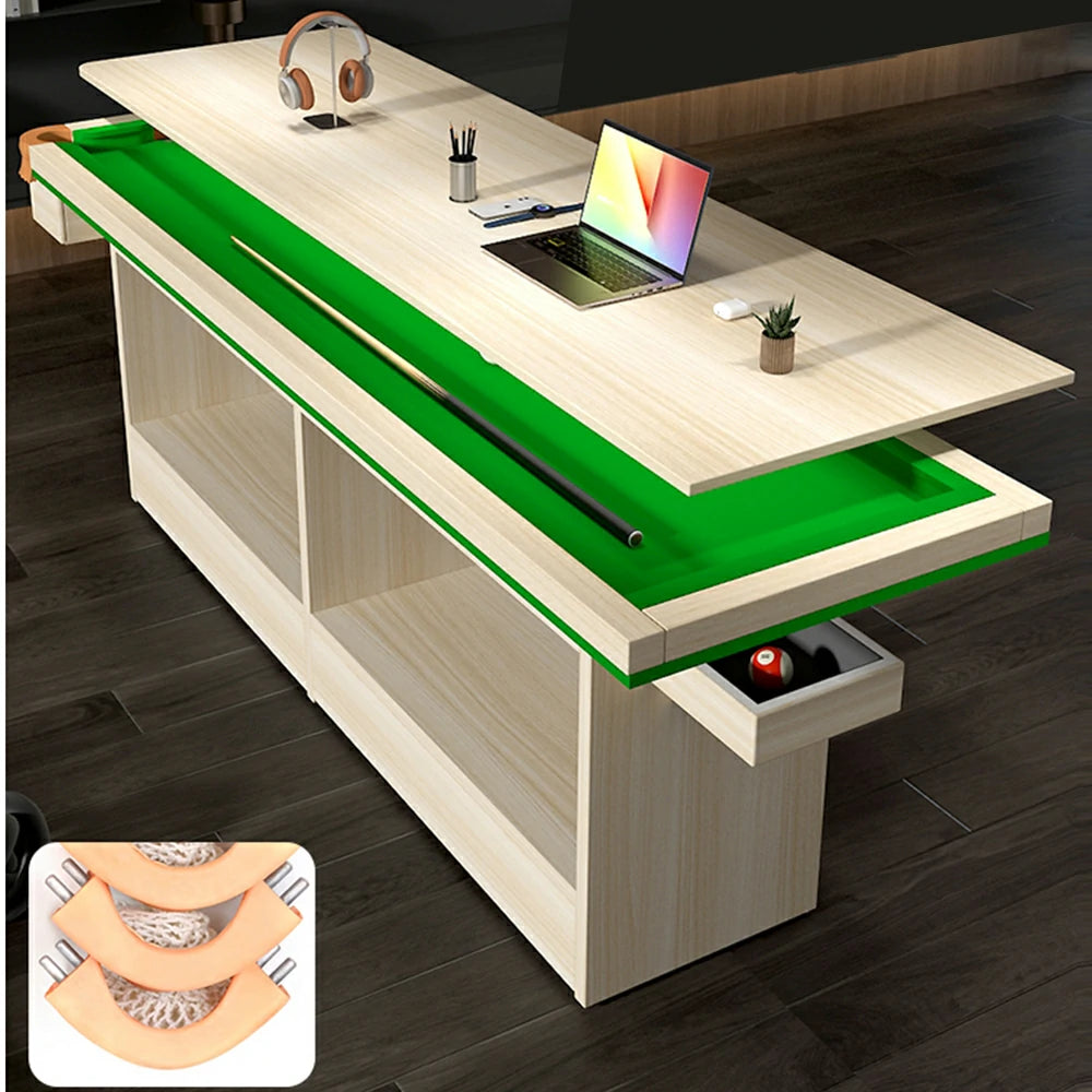 CUETIQ  2-IN-1 MDF Billiard Training Table/Dining Table Auto Ball Return Pool Table - Green