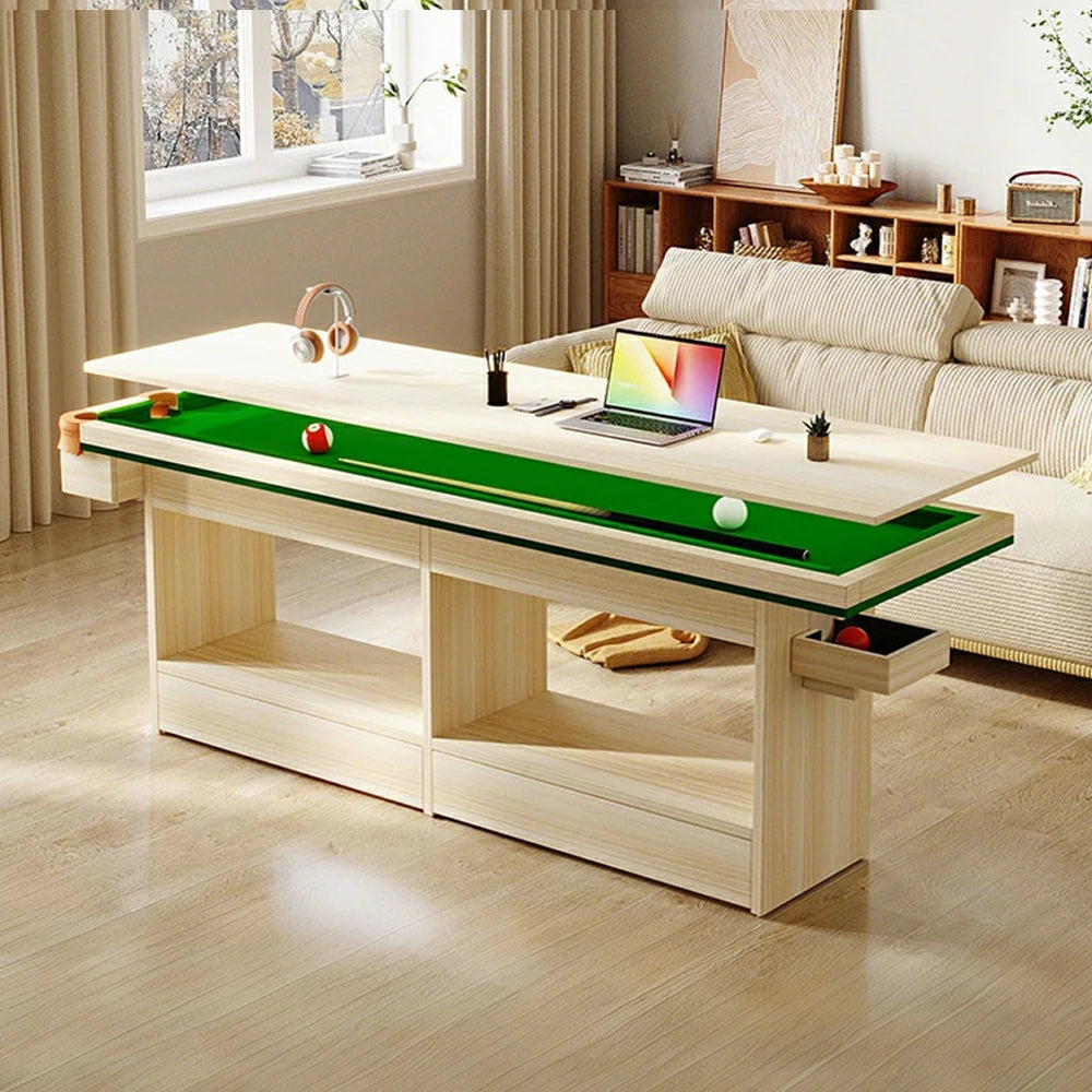 CUETIQ  2-IN-1 MDF Billiard Training Table/Dining Table Auto Ball Return Pool Table - Green