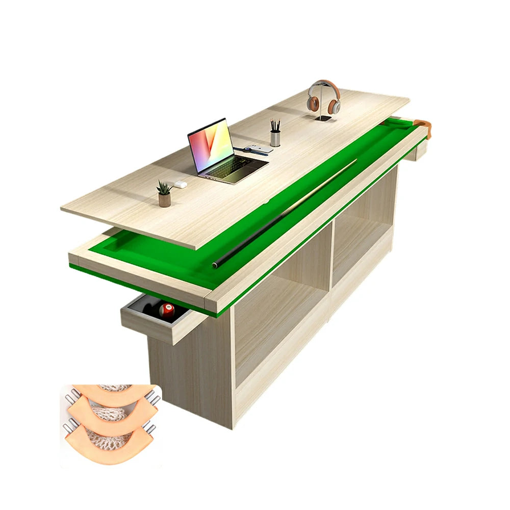 CUETIQ  2-IN-1 MDF Billiard Training Table/Dining Table Auto Ball Return Pool Table - Green