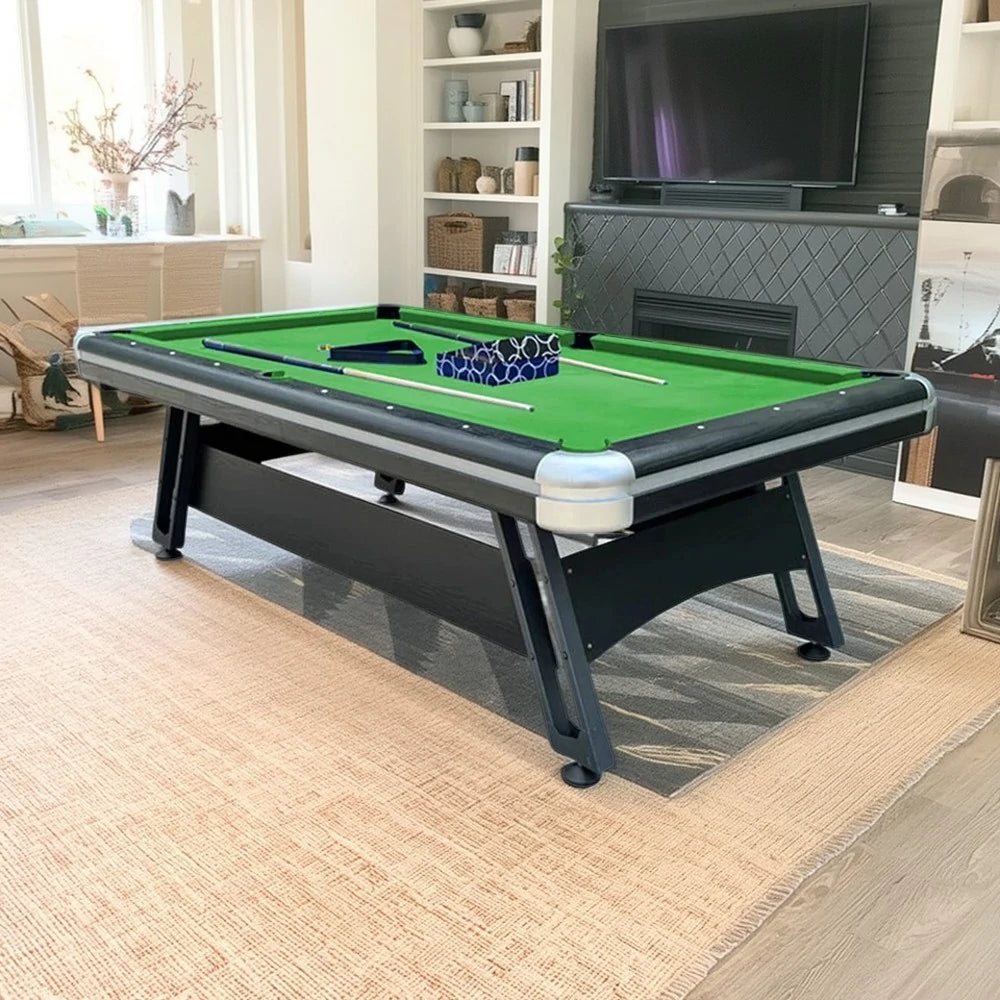 CUETIQ 7FT Iron-Leg Pool Table - Professional Billiards Table, Heavy-Duty Frame, Space-Saving Luxury Modern Design