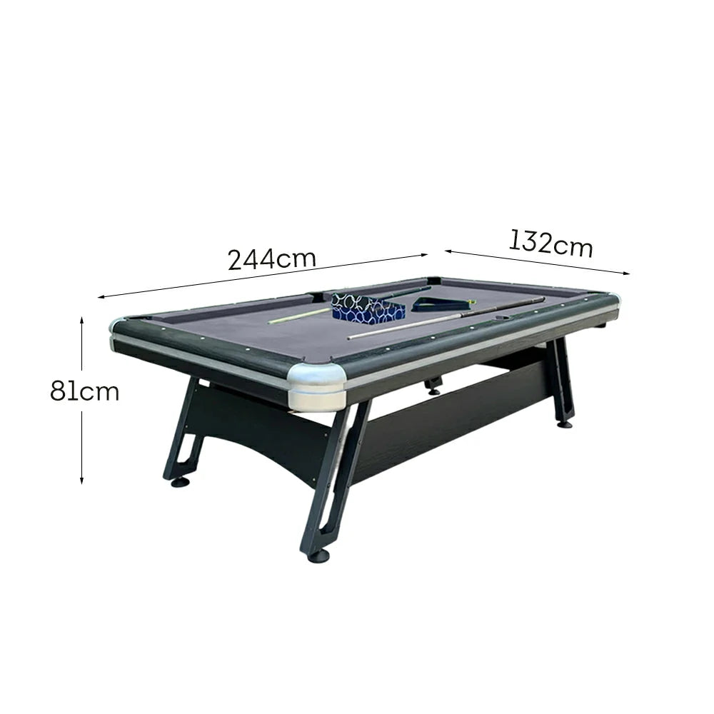 CUETIQ 8FT Iron-Leg Pool Table - Professional Billiards Table, Heavy-Duty Frame, Space-Saving Luxury Modern Design