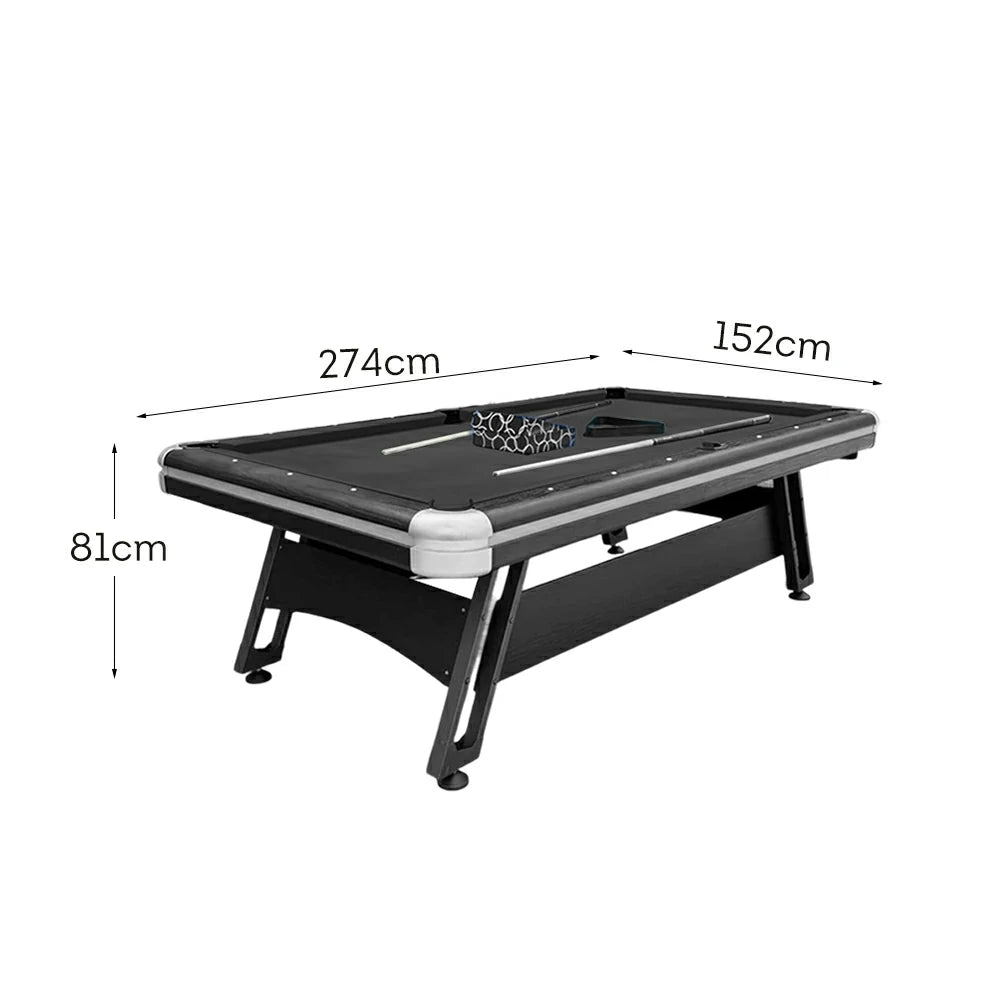 CUETIQ 9FT Iron-Leg Pool Table - Professional Billiards Table, Heavy-Duty Frame, Space-Saving Luxury Modern Design