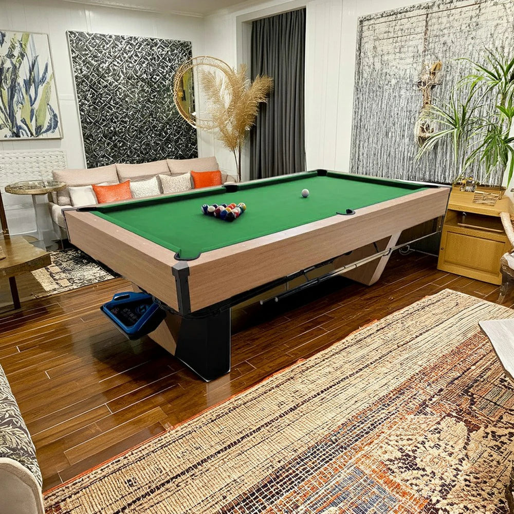 CUETIQ 9FT Black Marble Pool Table - Automatic Ball Return, Professional-Grade Build, Heavy-Duty Frame, Luxury Modern Design