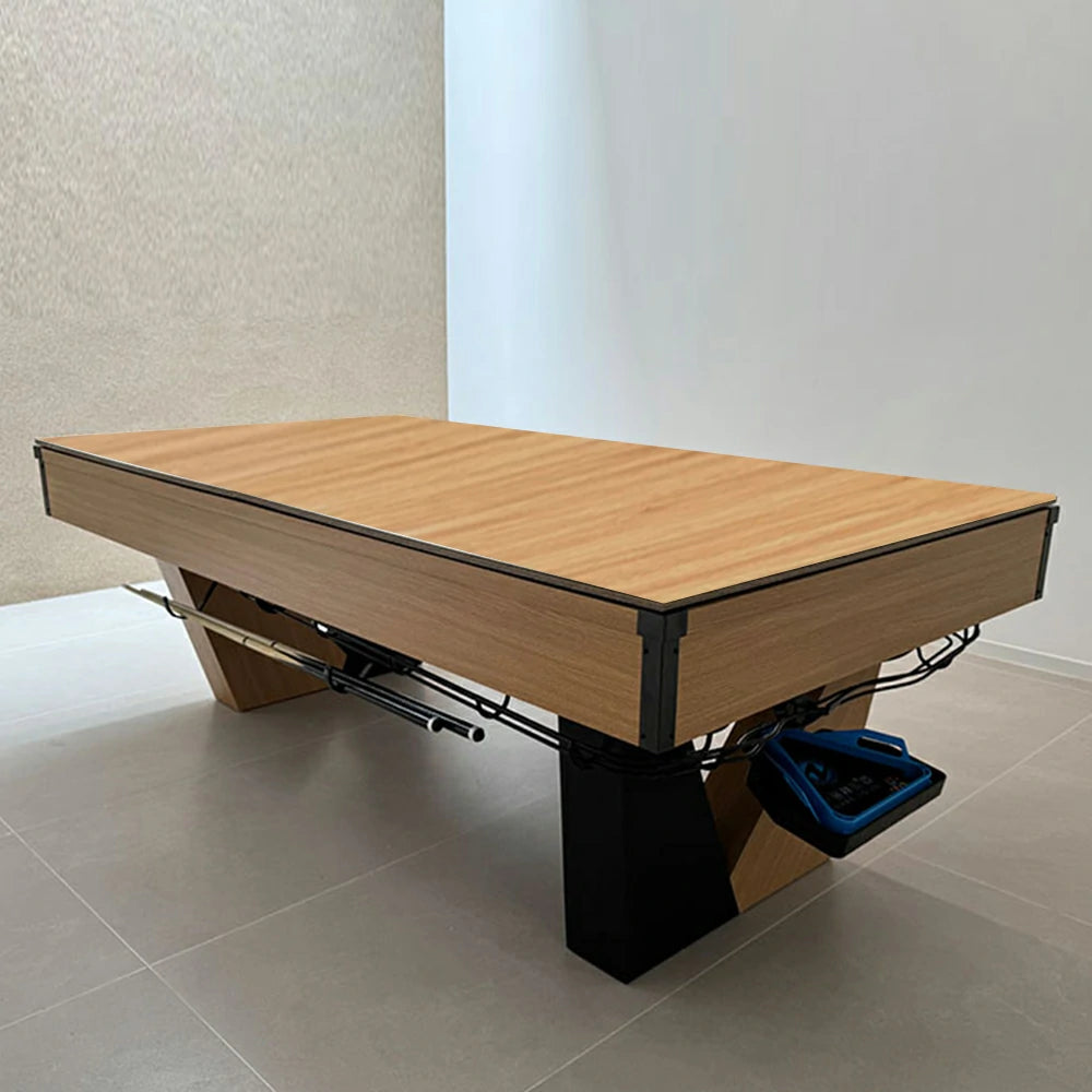 CUETIQ 9FT Black Marble Pool Table - Automatic Ball Return, 3-in-1 Multi-Function Design