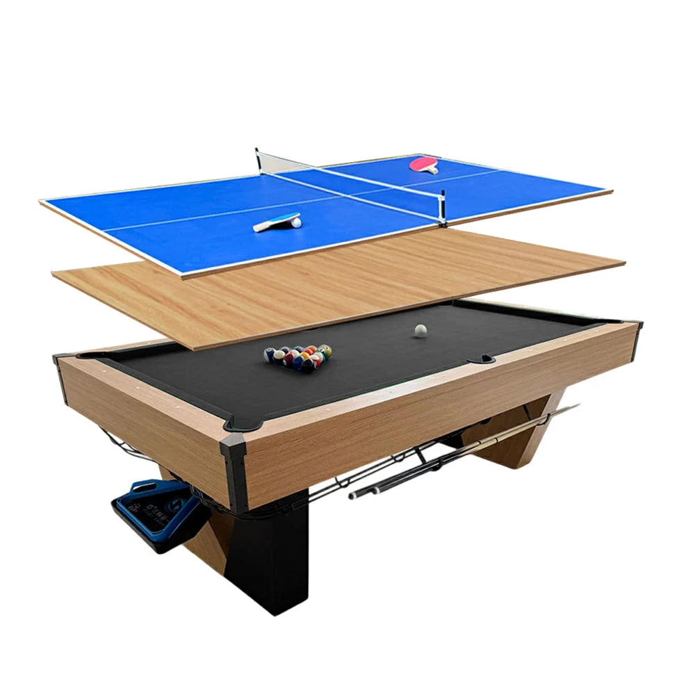 CUETIQ 9FT Black Marble Pool Table - Automatic Ball Return, 3-in-1 Multi-Function Design