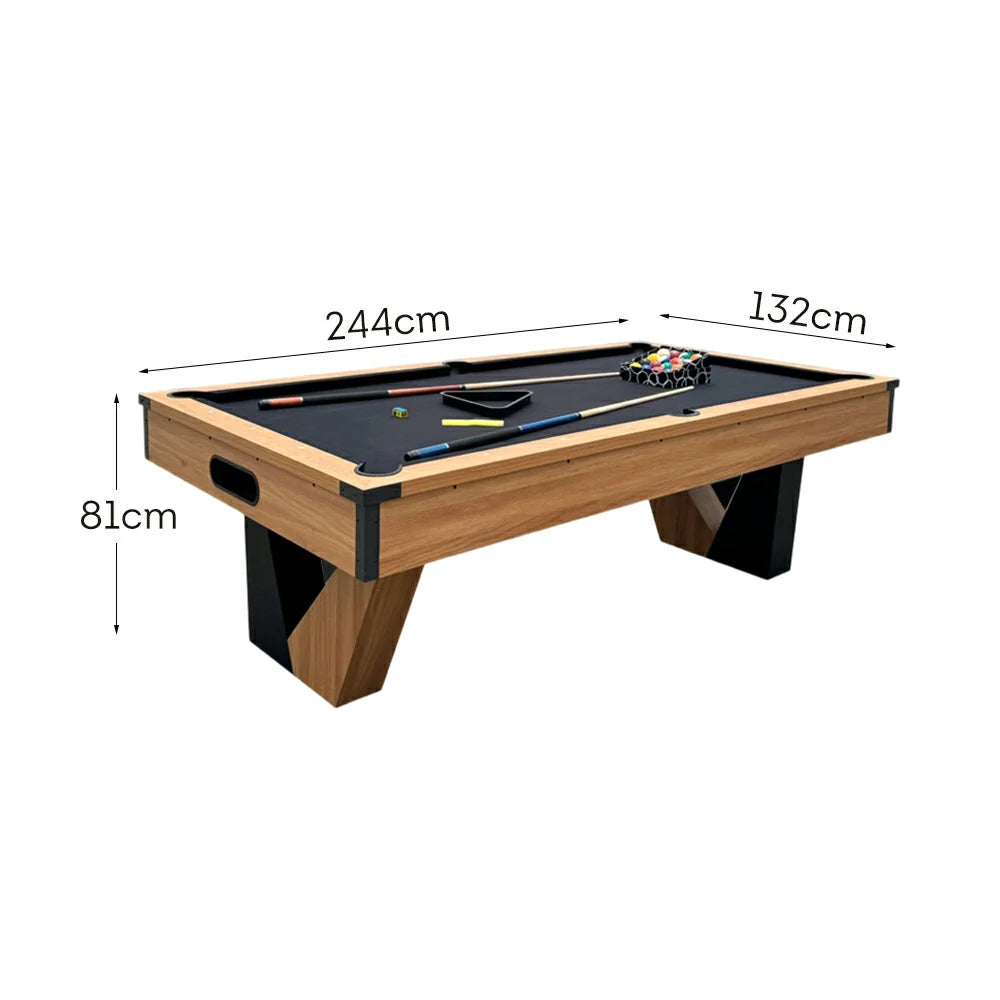 CUETIQ 3-IN-1 8FT MDF Billiard Table/Table Tennis Table/Dining Table W/ Accessories V-Frame Design