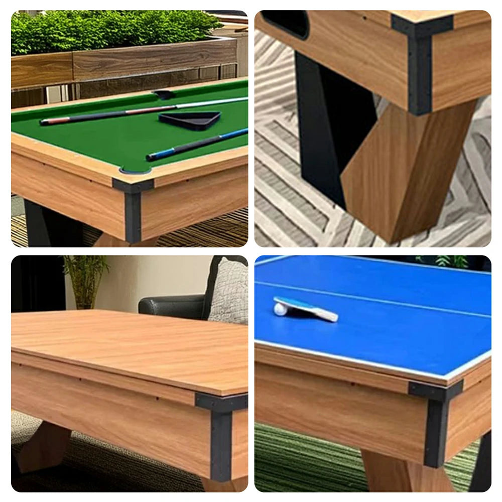 CUETIQ 3-IN-1 8FT MDF Billiard Table/Table Tennis Table/Dining Table W/ Accessories V-Frame Design