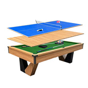 CUETIQ 3-IN-1 8FT MDF Billiard Table/Table Tennis Table/Dining Table W/ Accessories V-Frame Design
