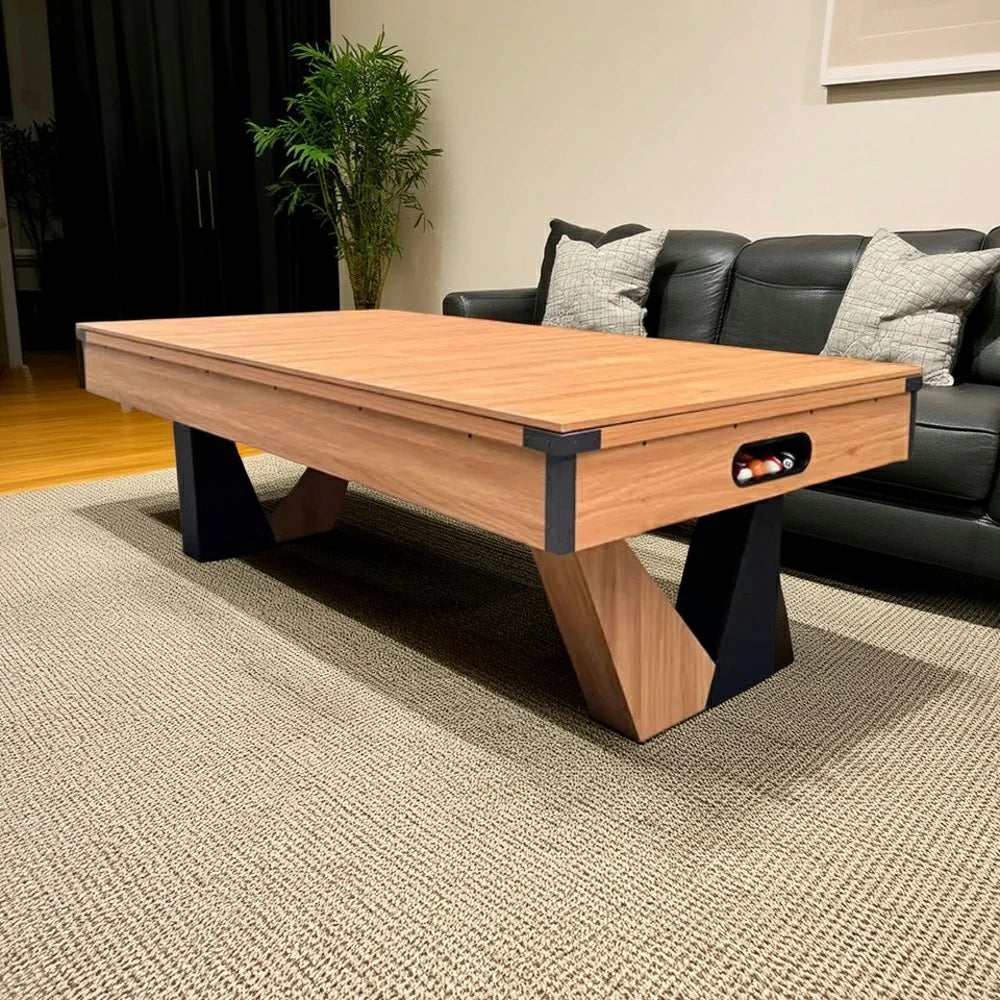 CUETIQ 3-IN-1 8FT MDF Billiard Table/Table Tennis Table/Dining Table W/ Accessories V-Frame Design