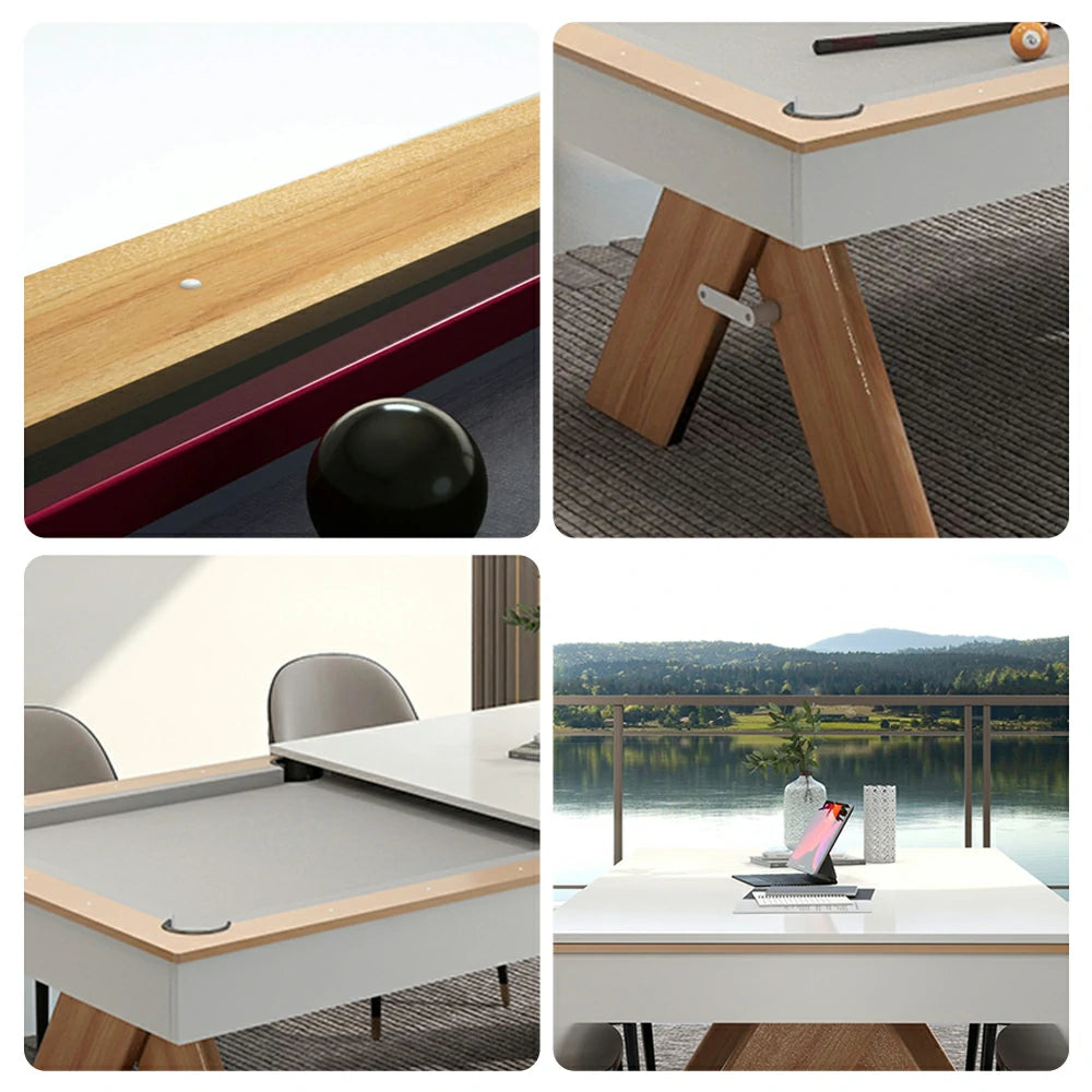 CUETIQ 7FT 3-IN-1 MDF Billiard Table/Table Tennis Table/Dining Table  - Grey