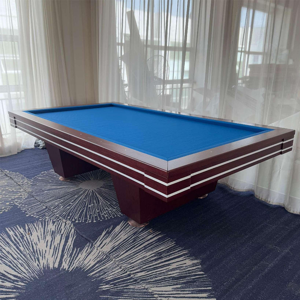 QUESLA K003 Luxury Edition Thickness Slate 9FT Painted Craft Pool Table - Reddish Brown