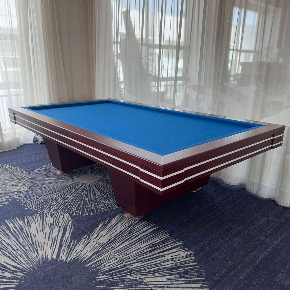 QUESLA K003 Luxury Edition Thickness Slate 9FT Painted Craft Pool Table - Reddish Brown