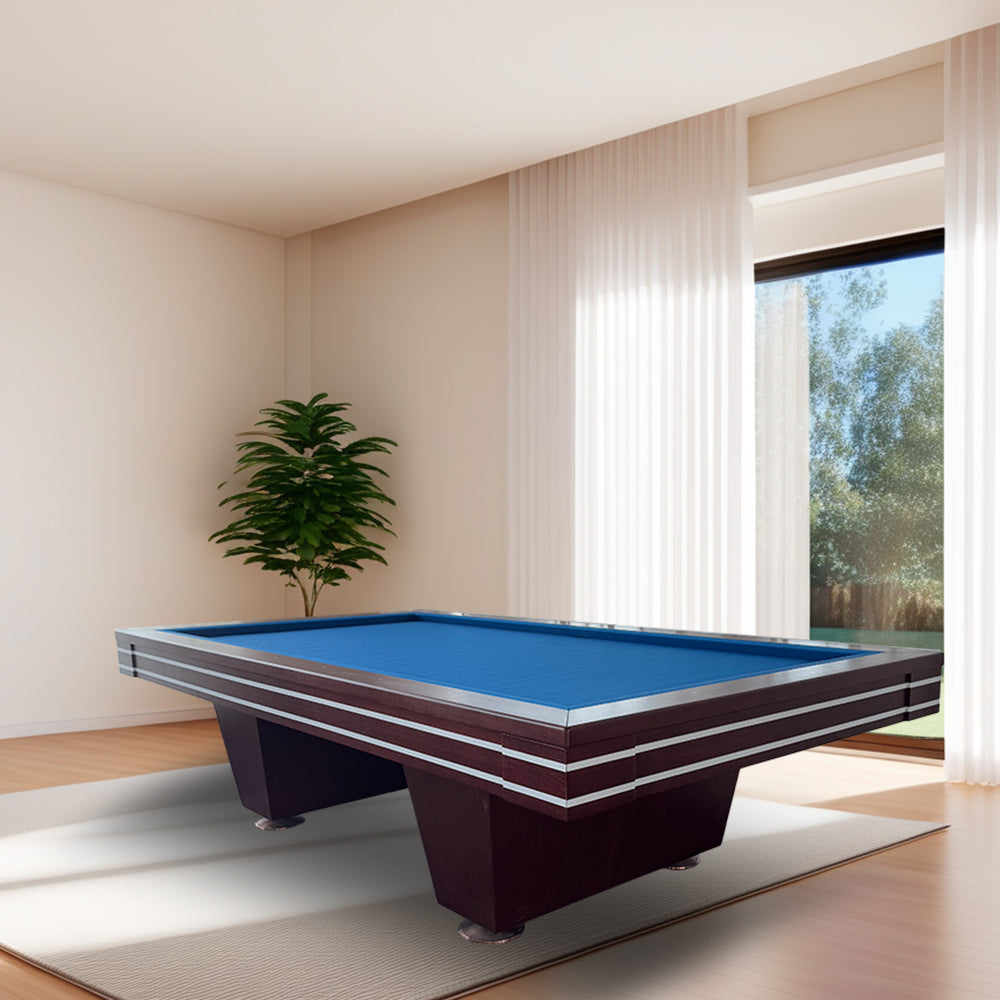 QUESLA K003 Luxury Edition Thickness Slate 9FT Painted Craft Pool Table - Reddish Brown