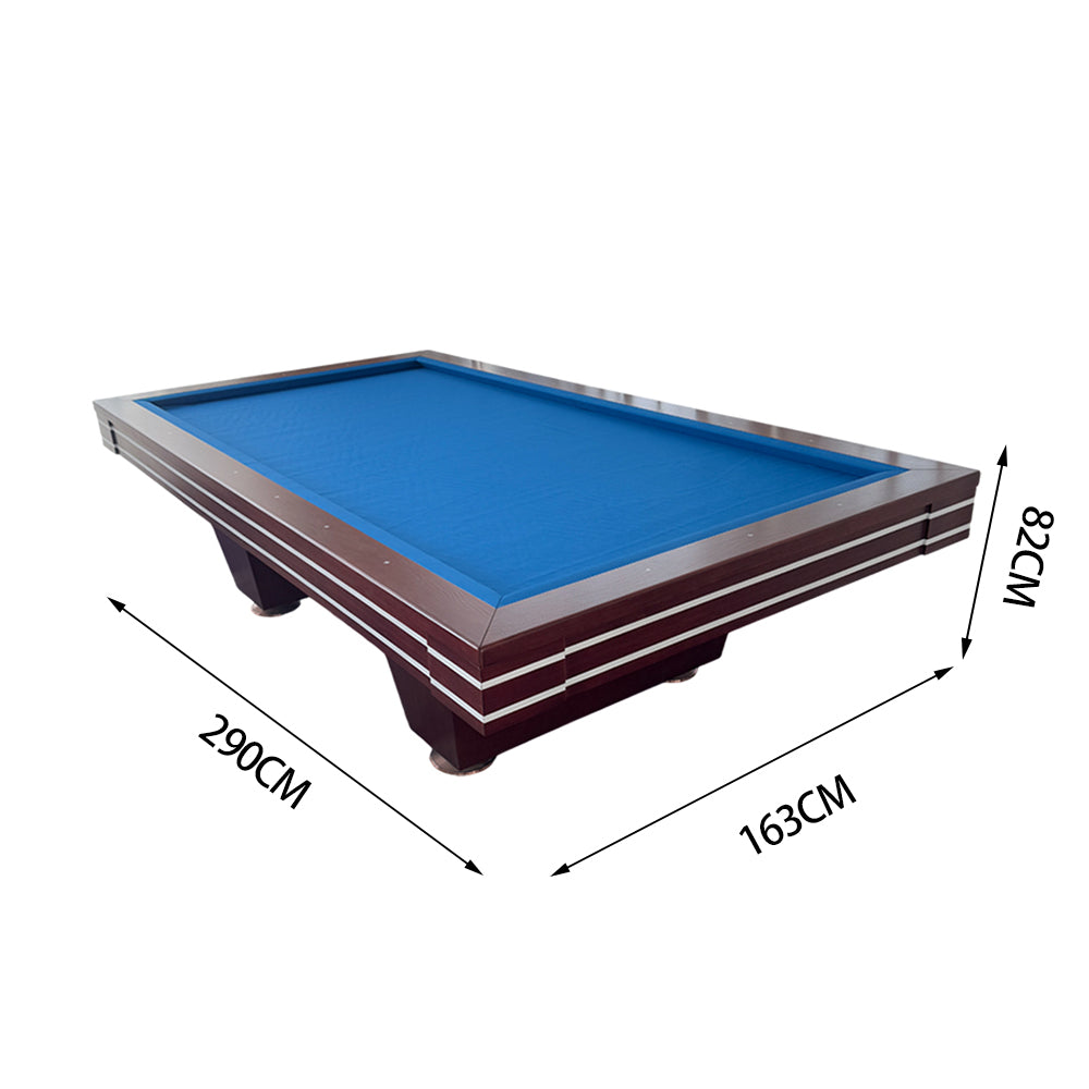 QUESLA K003 Luxury Edition Thickness Slate 9FT Painted Craft Pool Table - Reddish Brown