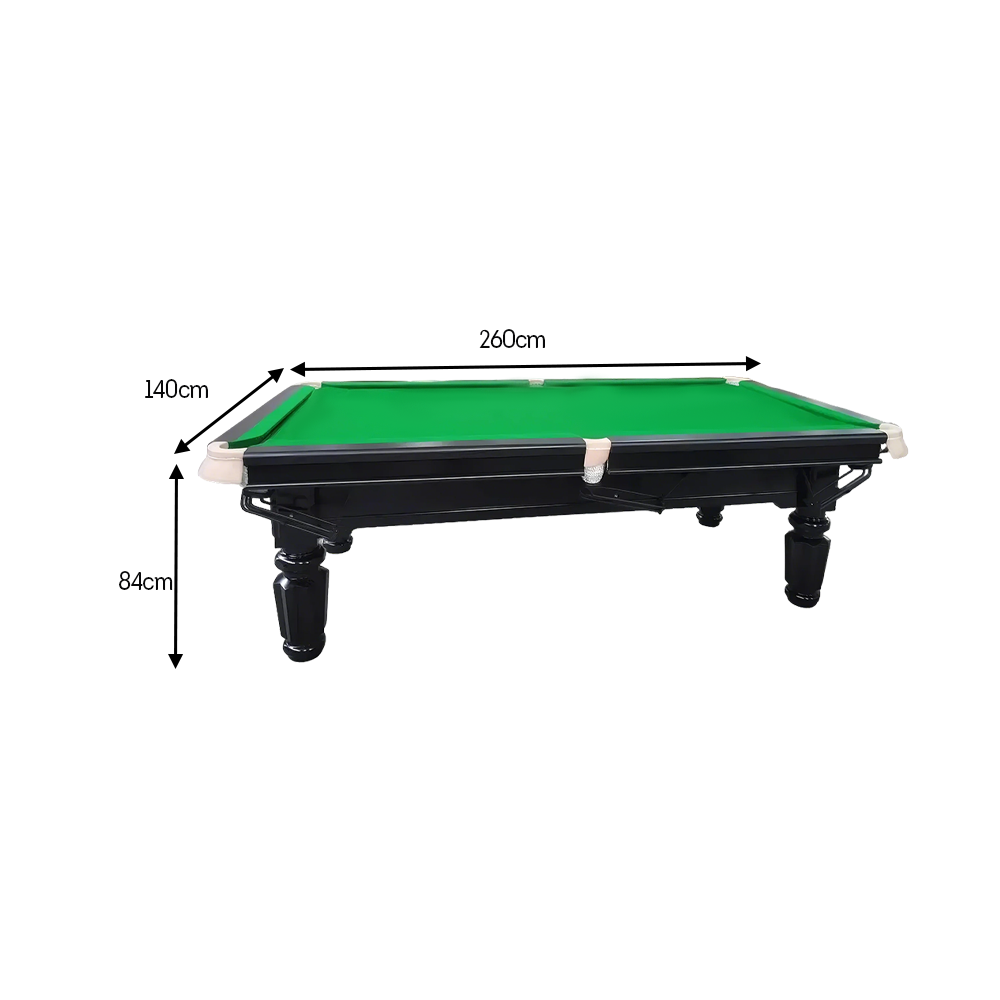 QUESLA 4.5cm Thickness Slate 8FT Steel Handrail Luxurious Pool Table