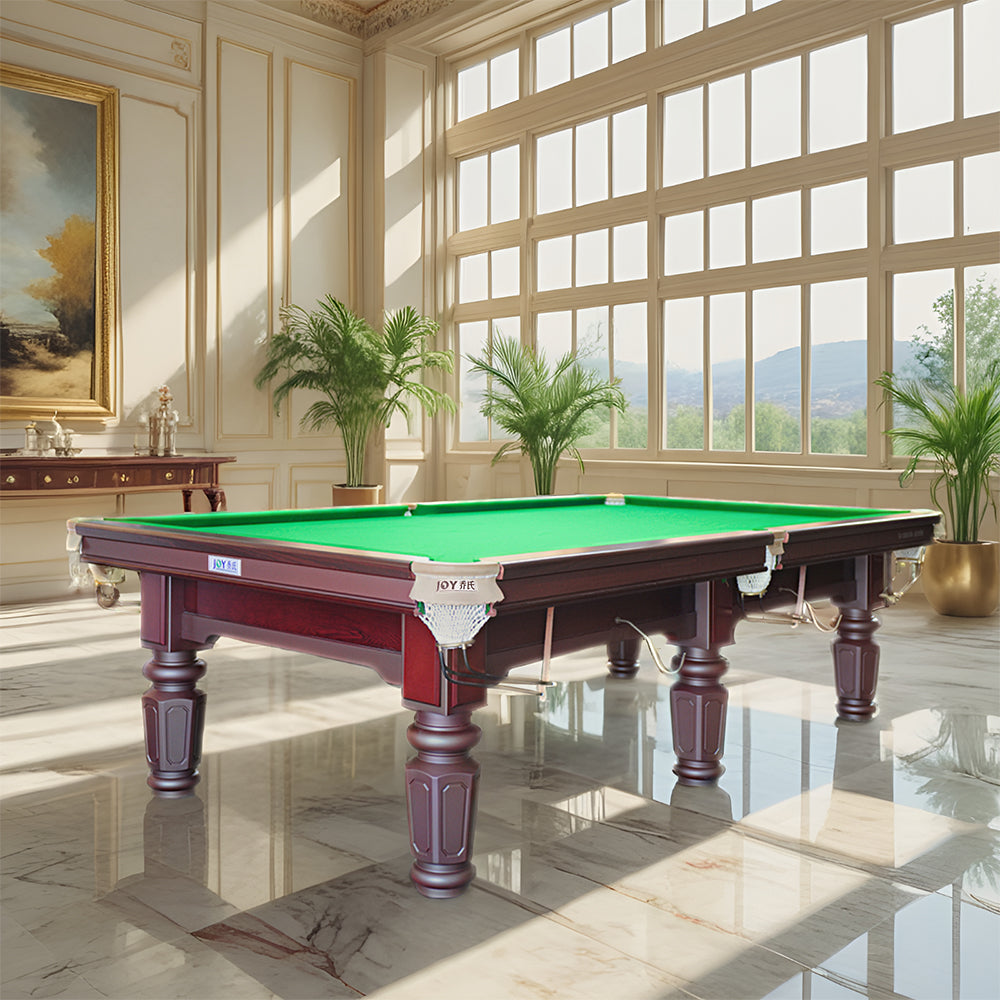 JOY Q3+ 9FT Chinese Luxury Slate Table Pool Table Maroon/Brown Frame