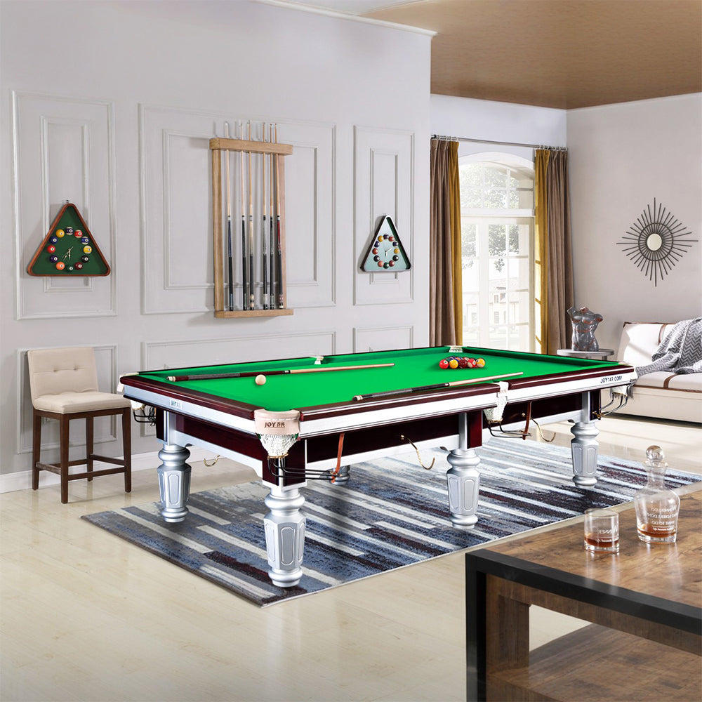 JOY Q7 9FT Chinese Luxury Slate Table Pool Table Sliver Frame