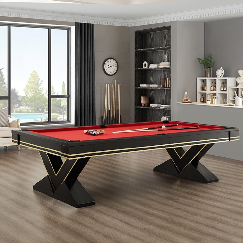 QUESLA TEGL010 7FT/8FT Luxurious Solid Wood Slate Top Billiard Table / Pool Table Free Accessories