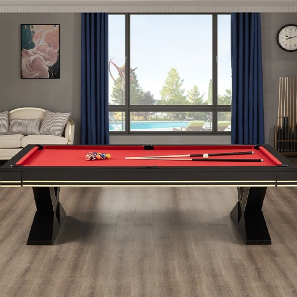 QUESLA TEGL010 7FT/8FT Luxurious Solid Wood Slate Top Billiard Table / Pool Table Free Accessories