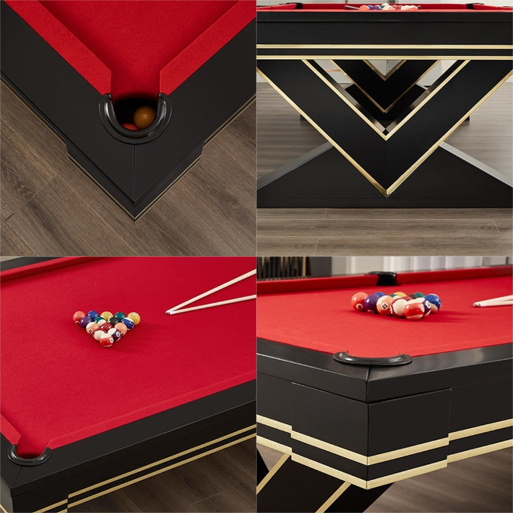 QUESLA TEGL010 7FT/8FT Luxurious Solid Wood Slate Top Billiard Table / Pool Table Free Accessories