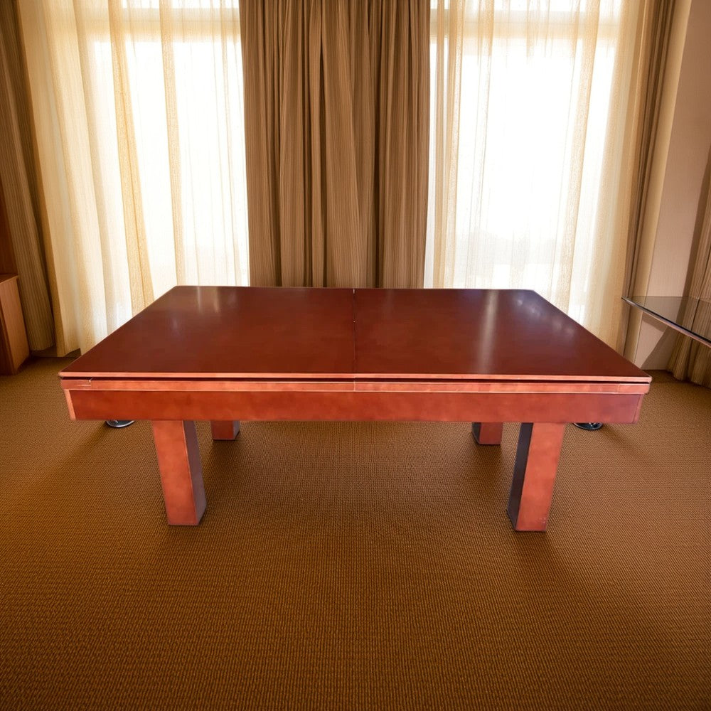 QUESLA TESPZT 7FT Blue&Black Slate Pool Table / Dining Table-Peach Colored Free Accessories