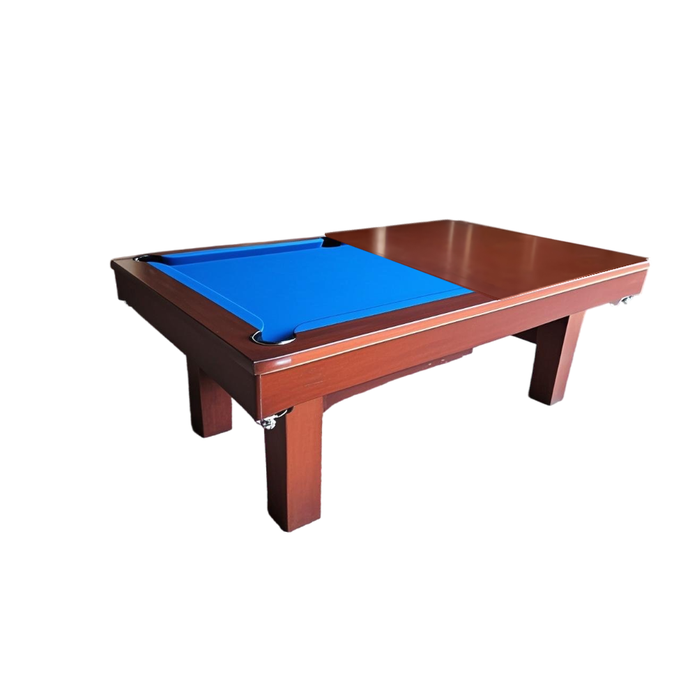 QUESLA TESPZT 7FT Blue&Black Slate Pool Table / Dining Table-Peach Colored Free Accessories