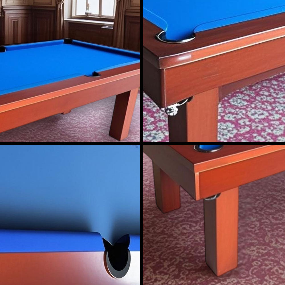 QUESLA TESPZT 7FT Blue&Black Slate Pool Table / Dining Table-Peach Colored Free Accessories