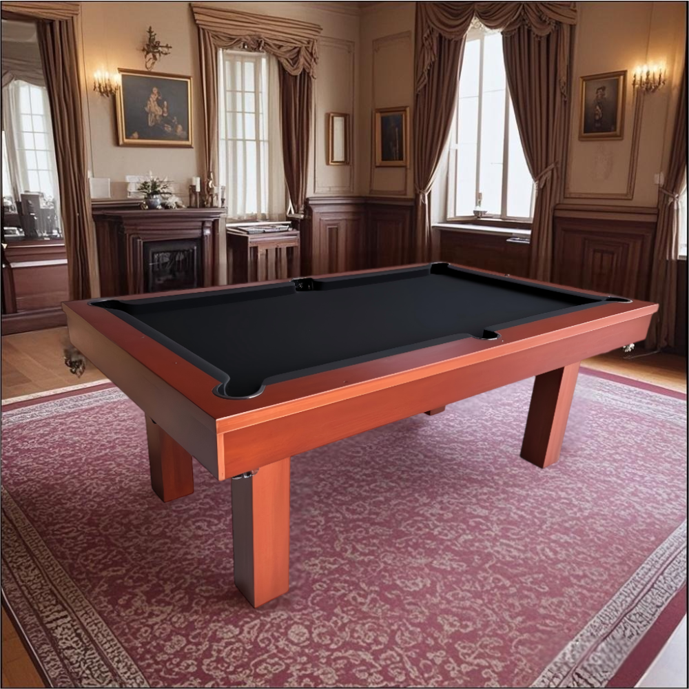 QUESLA TESPZT 7FT Blue&Black Slate Pool Table / Dining Table-Peach Colored Free Accessories