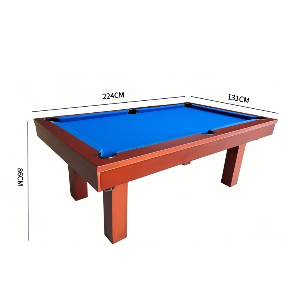 QUESLA TESPZT 7FT Blue&Black Slate Pool Table / Dining Table-Peach Colored Free Accessories
