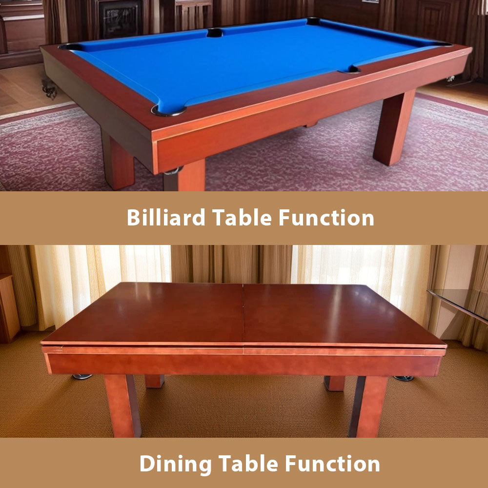 QUESLA TESPZT 7FT Blue&Black Slate Pool Table / Dining Table-Peach Colored Free Accessories