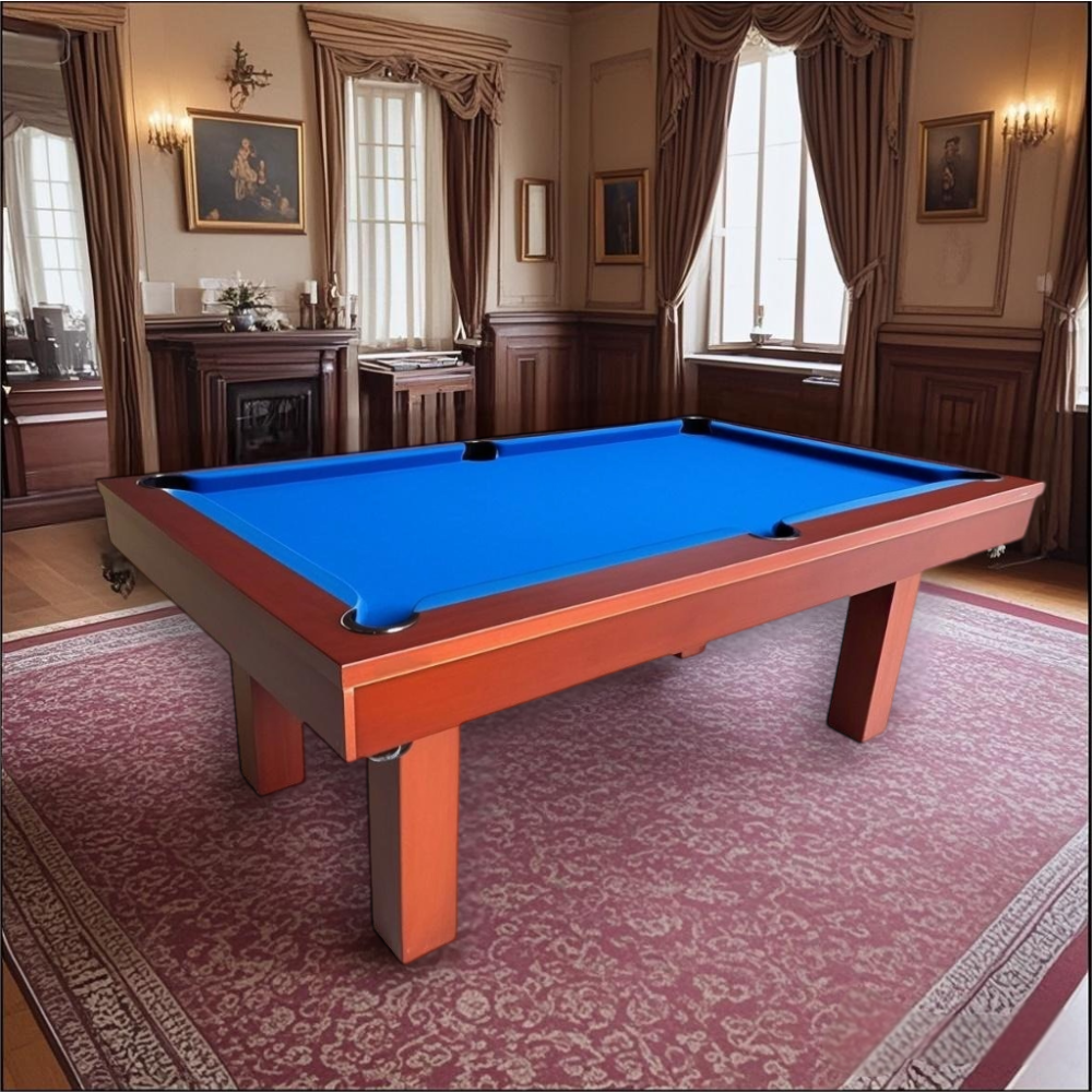 QUESLA TESPZT 7FT Blue&Black Slate Pool Table / Dining Table-Peach Colored Free Accessories
