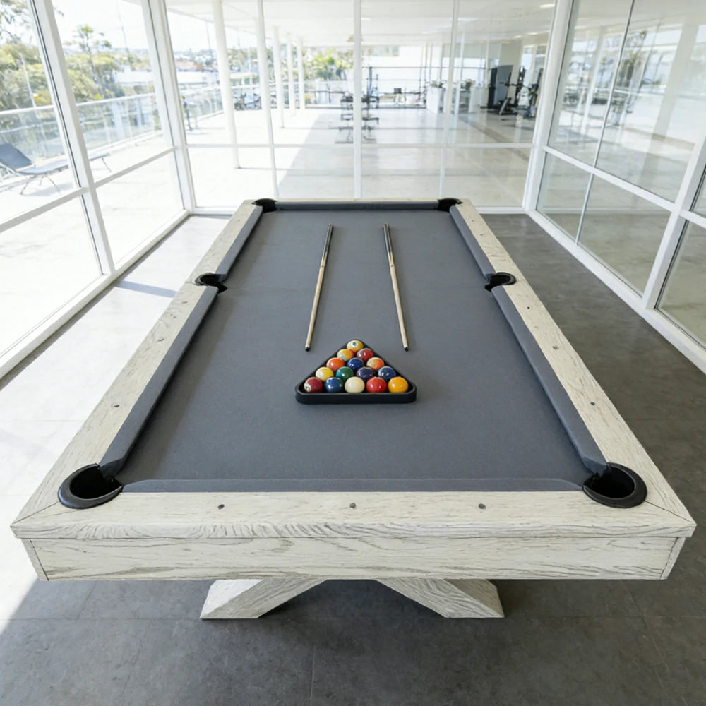 QUESLA WYJ004 7FT Slate Billiard Table W/ Free Accessories Pool Table - White&Grayish Blue