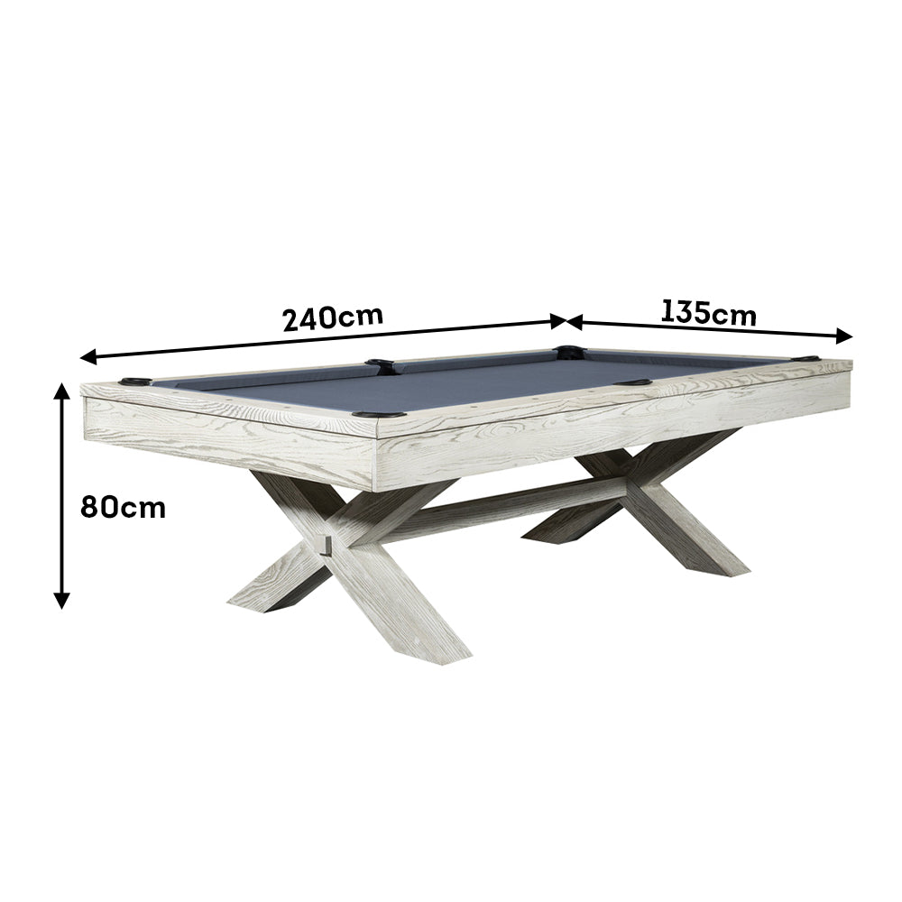 QUESLA WYJ004 7FT Slate Billiard Table W/ Free Accessories Pool Table - White&Grayish Blue