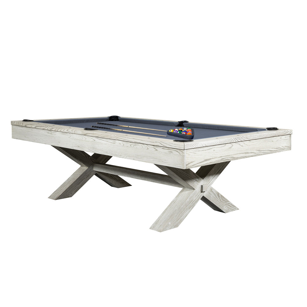 QUESLA WYJ004 7FT Slate Billiard Table W/ Free Accessories Pool Table - White&Grayish Blue