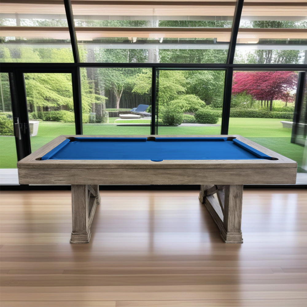 QUESLA WYJ05 7FT Slate Billiard Table W/ Free Accessories Pool Table - Grey&Blue