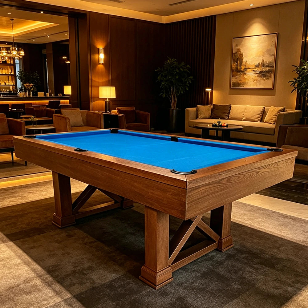 QUESLA WYJ05 7FT Slate Billiard Table W/ Free Accessories Pool Table - Wood&Blue