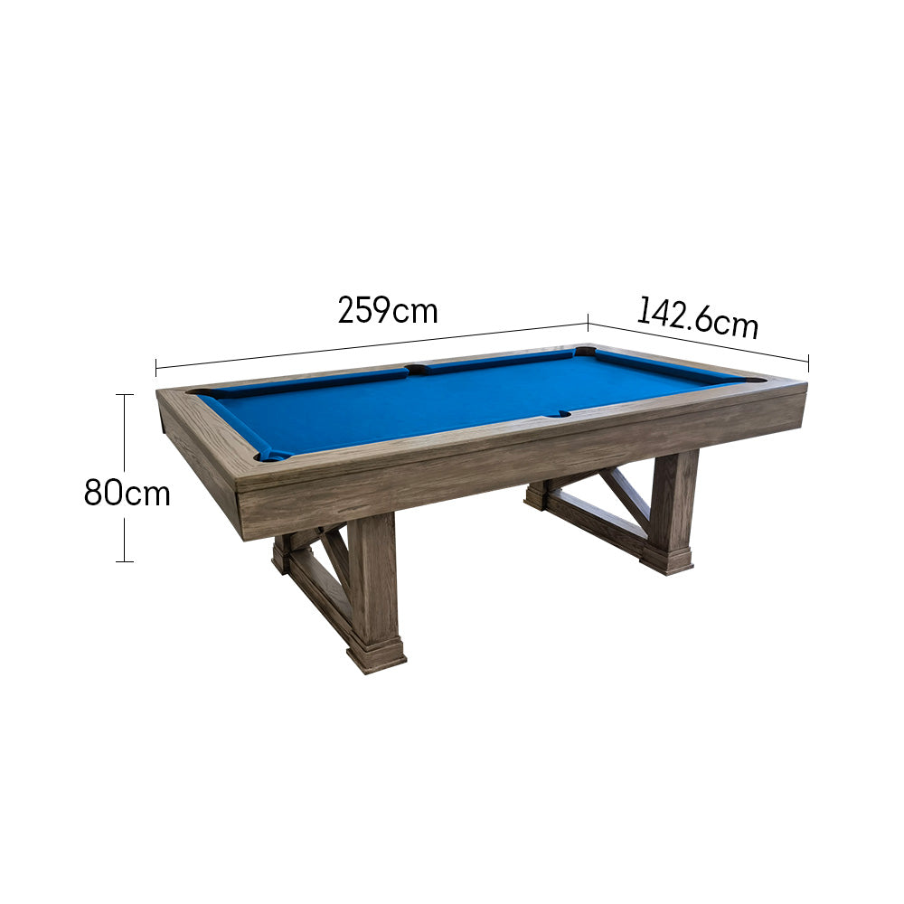 QUESLA WYJ05 8FT Slate Billiard Table W/ Free Accessories Pool Table - Grey&Blue