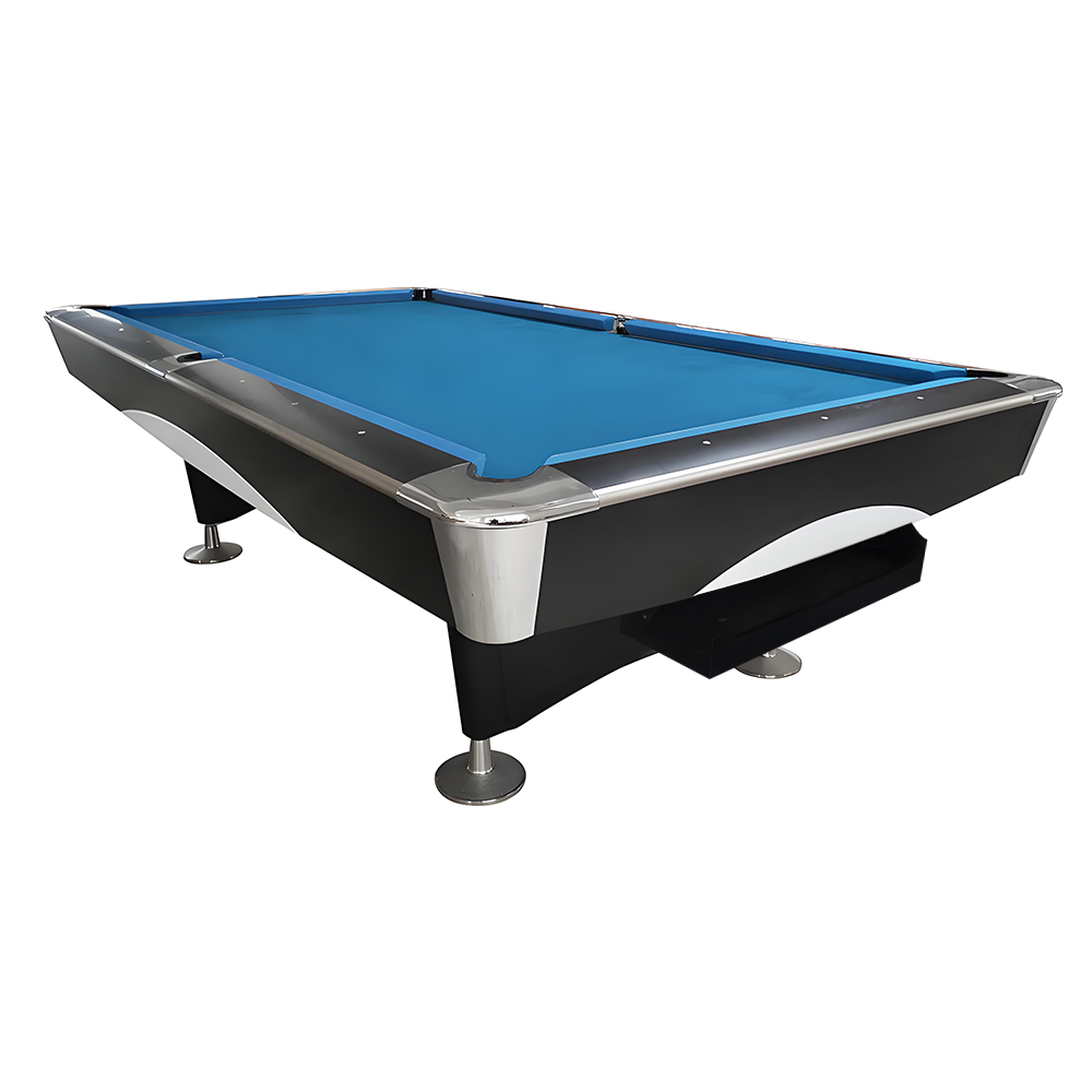 QUESLA 4D 8FT Slate Pool Snooker Table Billiards Table - Oak&Blue