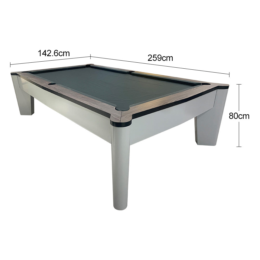 QUESLA G02 8FT Slate Billiard Table w/ Free Accessories Pool Table - Grey&Grayish Blue