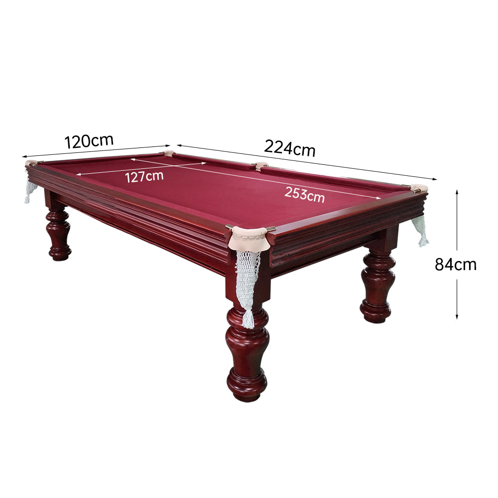 QUESLA HESTIA 7FT Slate Pool Snooker Table Billiards Table - Mahogany